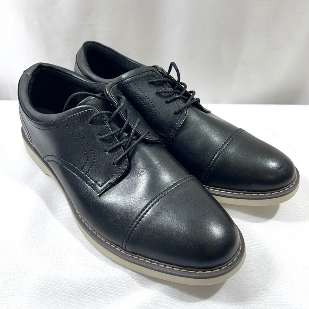 Alfani‎ Theo Leather Oxford Dress Men's Shoes Black 11.5M Cap Toe Lace-Up